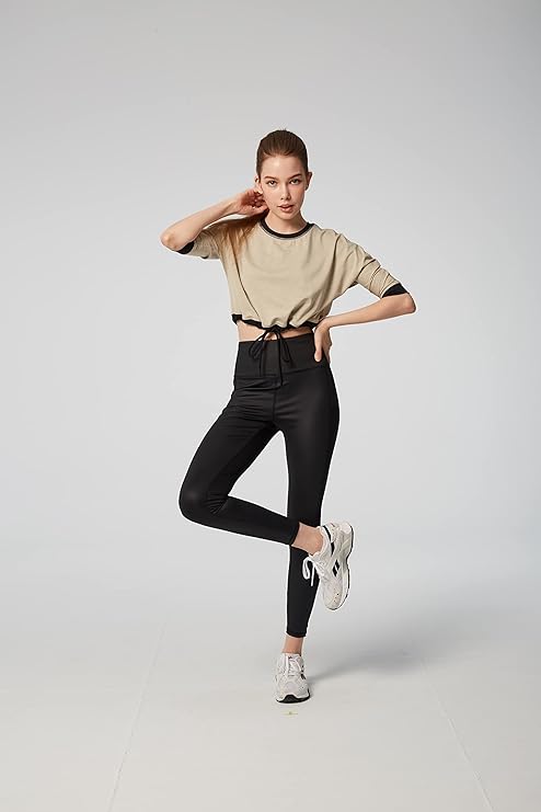 Larmure Women's Matte Faux Leather Leggings