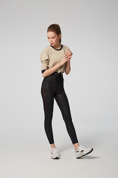 Larmure Women's Matte Faux Leather Leggings