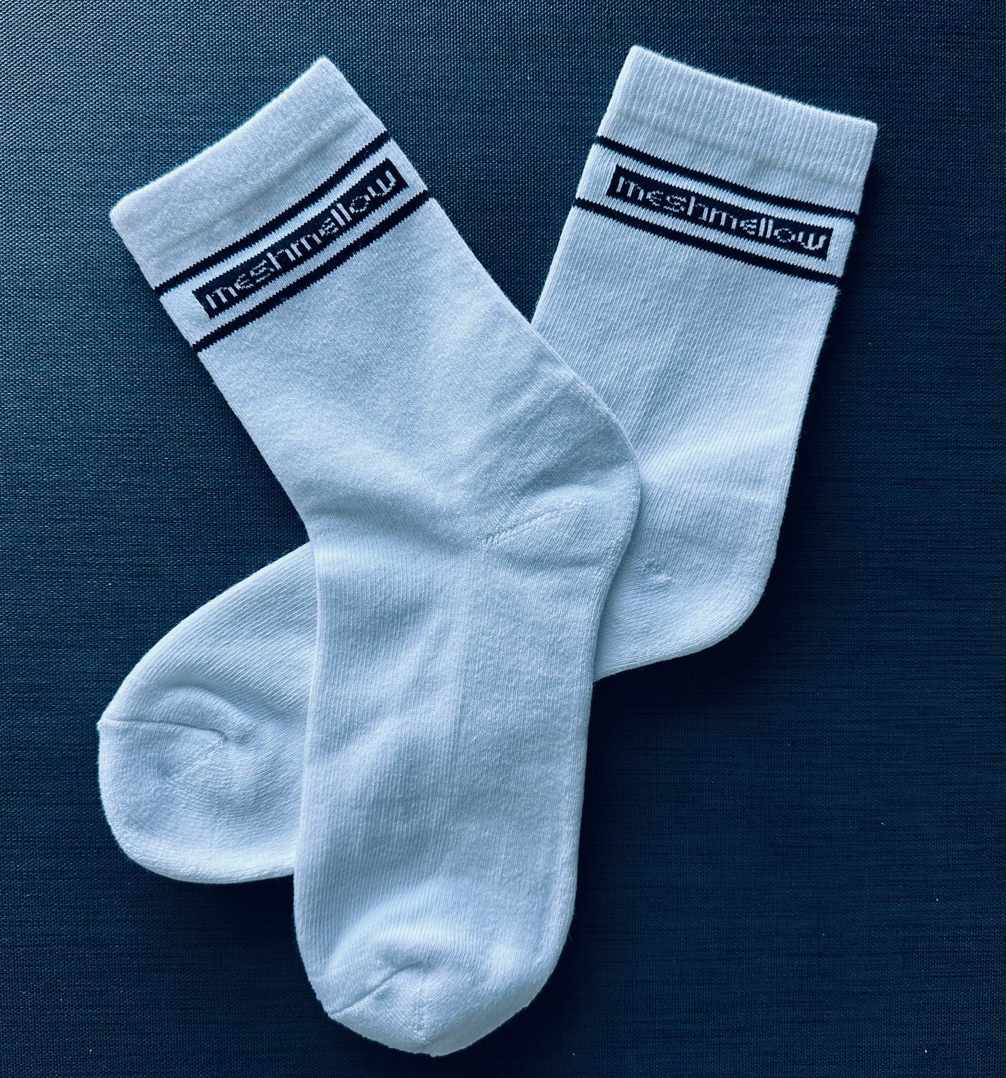 Meshmellow Unisex Black Logo Statement Sock