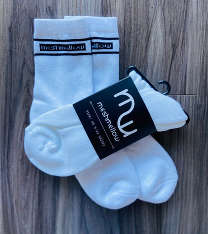 Meshmellow Unisex Black Logo Statement Sock