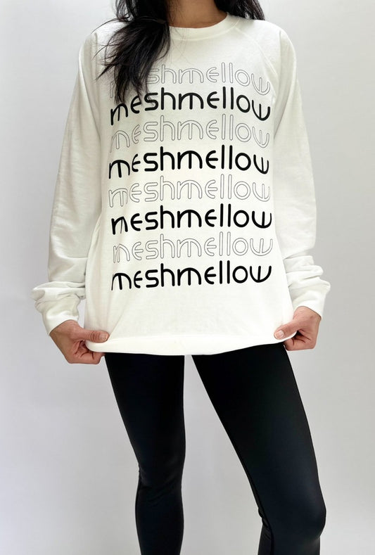 Meshemellow Lightweight Graphic Terry Crew Sweatshirt