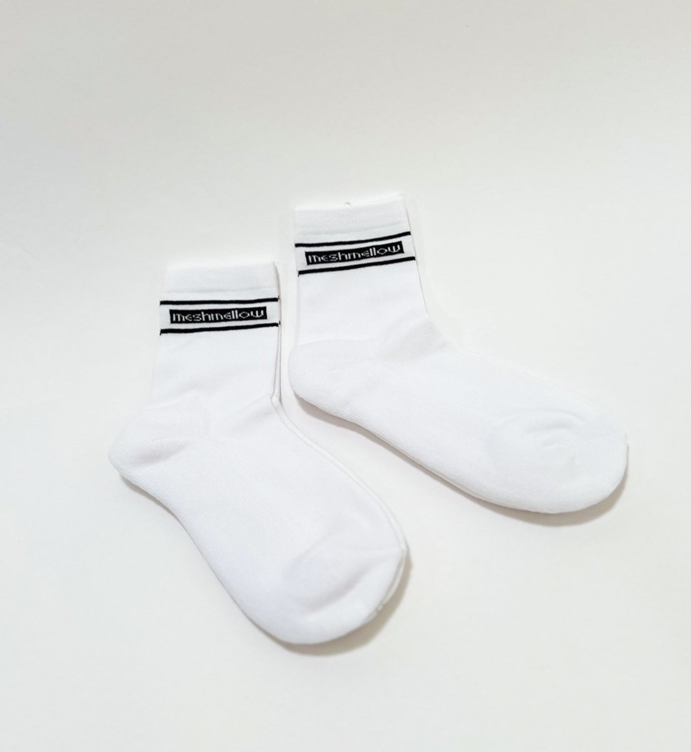 Meshmellow Unisex Black Logo Statement Sock