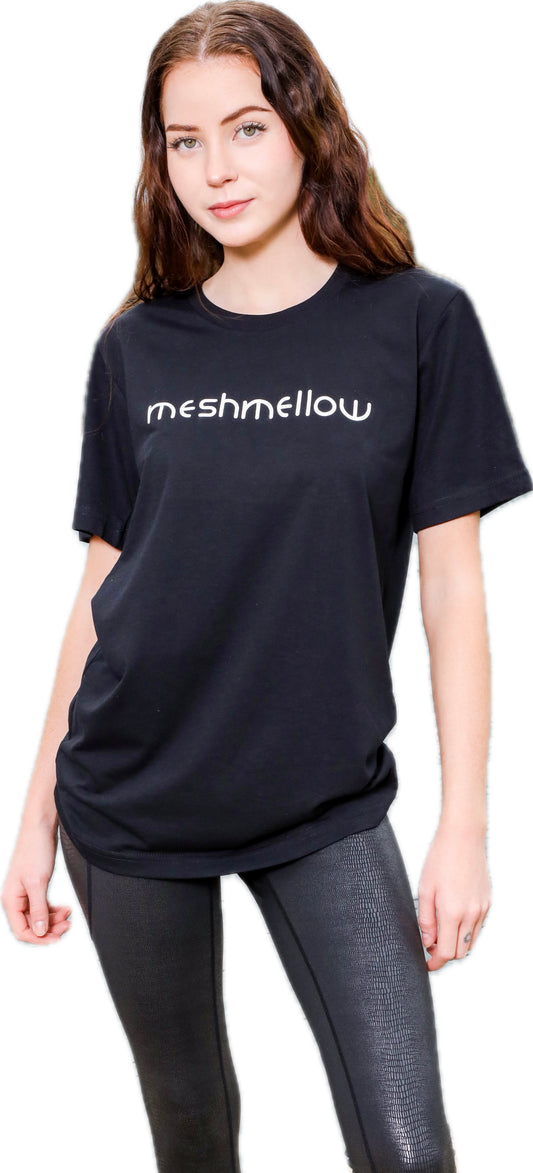 Meshmellow Unisex Crewneck Organic Cotton Tee-Black